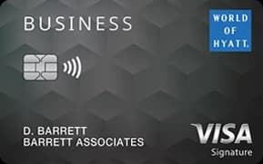 Clickable card art links to World of Hyatt Business Credit Card product page