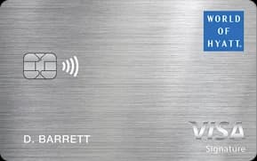 Clickable card art links to World of Hyatt Credit Card product page
